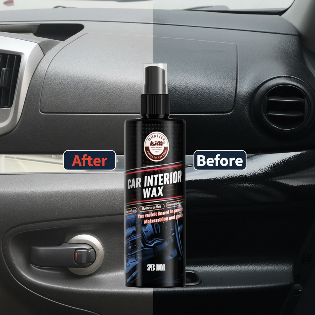 Before and after car dashboard restoration